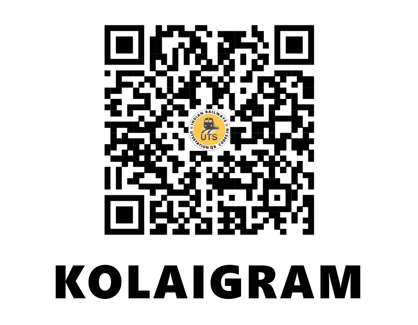 UTS QR Code for KOLAIGRAM - KLGR (NF - WEST BENGAL)